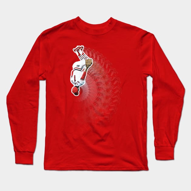 Retro Ozzie Smith "The Wizard" Backflip Long Sleeve T-Shirt by darklordpug